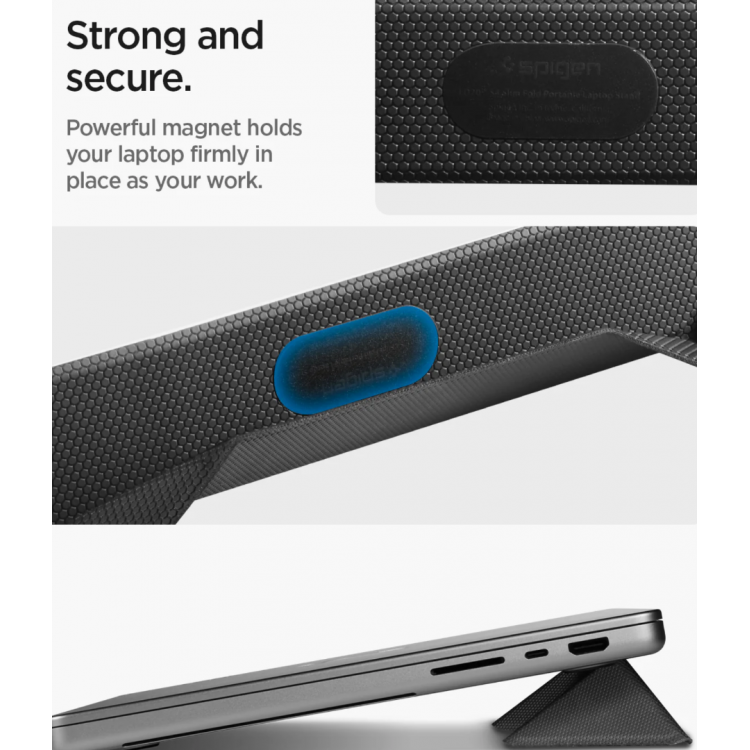 SPIGEN SGP UNIVERSAL Slim Fold Laptop βάση αλουμινίου για Noteboos, laptops εώς 15.6", LD201-S4 - ΜΑΥΡΟ - AMP10404